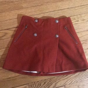Girls Bonpoint NWT size 12 deep red wool skirt